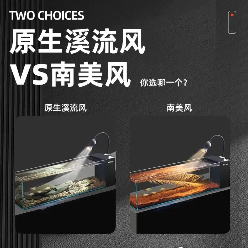 DecorBites™ Betta Fish Tank, Acrylic Aquarium Bowl with Top Filtration System