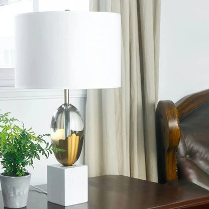 DecorBites™ Crystal Fabric Table Lamp: Nordic Design for Bedside, Desk, Living Room & Bedroom