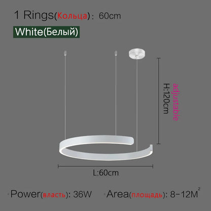 DecorBites™ LED Ring Chandelier for Home Decor - Modern Nordic Style Lighting