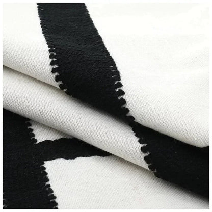 DecorBites™ Embroidered Burlap Cushion Cover | Black White Gray Pillow Cover 45x45cm