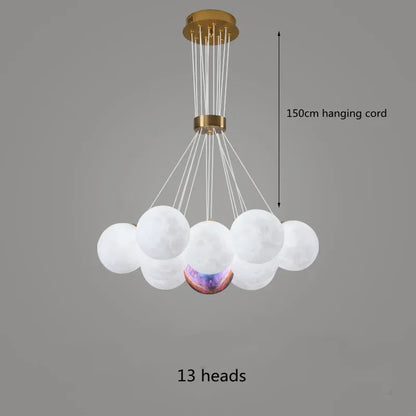 DecorBites™ LED Lunar Ball Chandeliers for Living Bedroom Home Decor Lighting