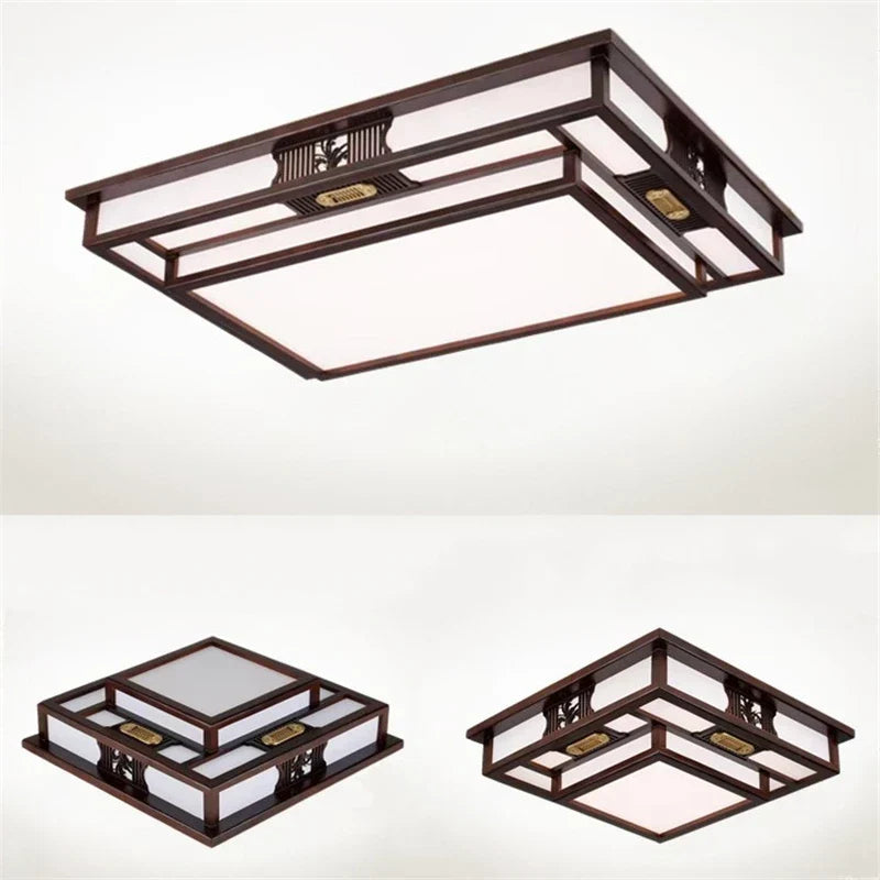 ديكوربايتس™ مصباح سقف LED من الخشب الصلب على الطراز العتيق لغرفة المعيشة وغرفة النوم والدراسة