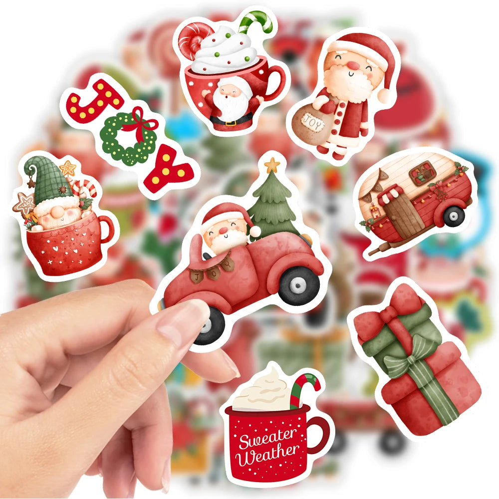 Christmas Stickers Cute Seal Sticker Cartoon DIY Scrapbooking Decoration Decals Funny Children Toys PVC Waterproof for Laptop