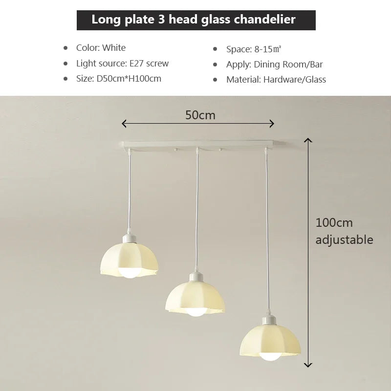 DecorBites™ Elegant Cream LED Chandelier for Dining Room