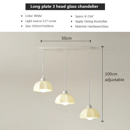 DecorBites™ Elegant Cream LED Chandelier for Dining Room