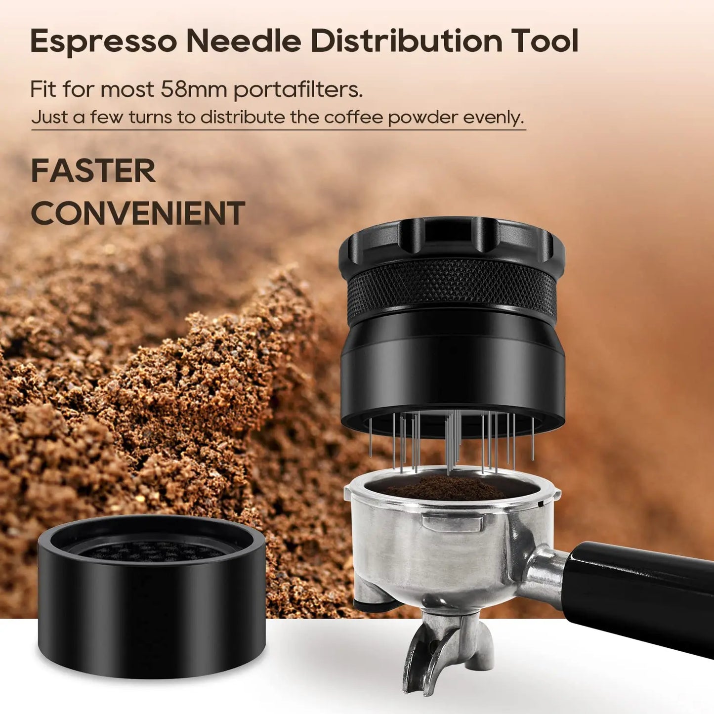 DecorBites™ Coffee Needle Block Distributor 51/53/58mm Espresso Stirrer Leveler Tool