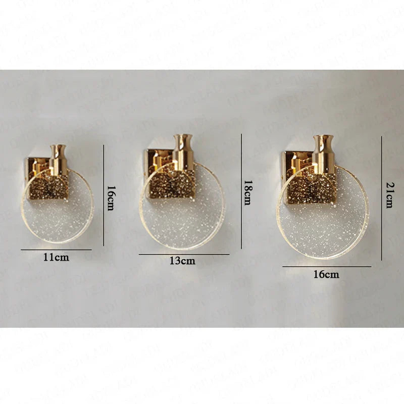 DecorBites™ Gold LED Crystal Wall Sconce for Modern Bedroom Bathroom Living Room Lighting