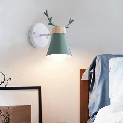 DecorBites™ LED Antlers Wall Lamp Wooden Nordic Vintage Modern Loft Bedroom Lighting E27