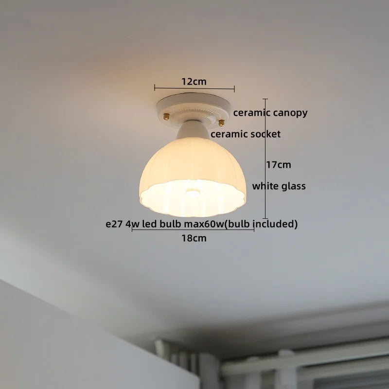Glass Copper Ceiling Light