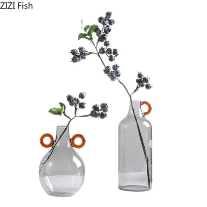 DecorBites™ Clear Glass Vase Hydroponics Plant Pot Room Decor Floral Vases Aesthetic Pieces