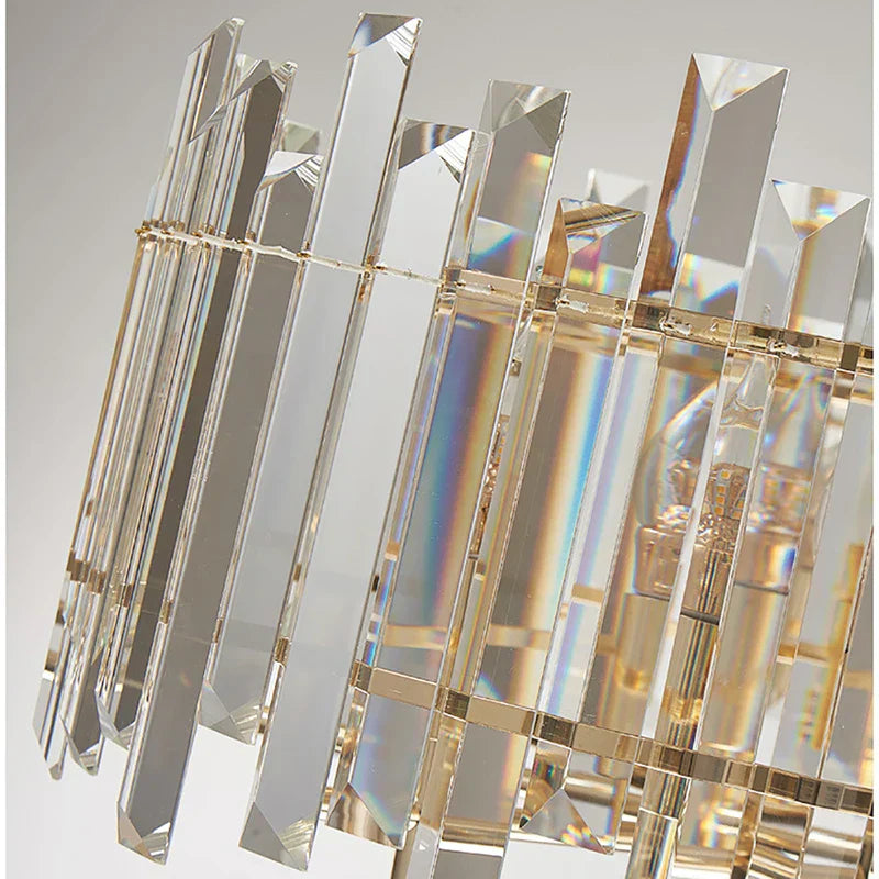 DecorBites™ Crystal Round Chandelier Gold LED Modern Lustres for Living Room