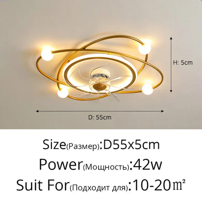 DecorBites™ LED Chandelier Electric Fan Ceiling Lights for Modern Home Decor