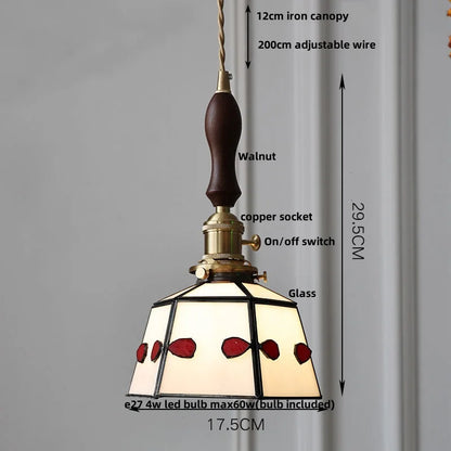 DecorBites™ Colorful Glass Tiffany Style LED Pendant Lamp, Modern Hanging Light Fixture