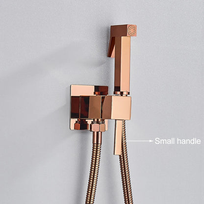 DecorBites™ Brass Bidet Faucet Mixer with Square Shower Spray