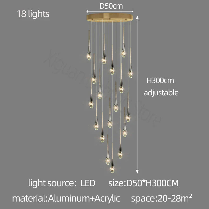 DecorBites™ Elegant Crystal Chandelier for Duplex Villa, Restaurant, and Living Room