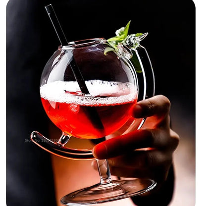DecorBites™ Globe Shape Wine Glasses Set for Home Bar Parties and Events