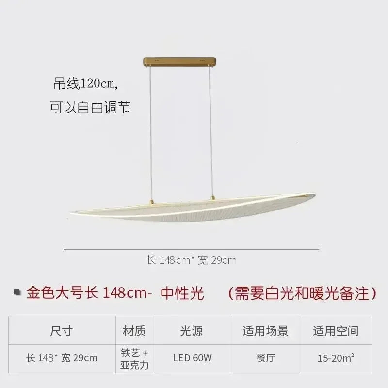 DecorBites™ LED Chandelier: Nordic Long Curve Pendant Light for Home Office Dining Decor