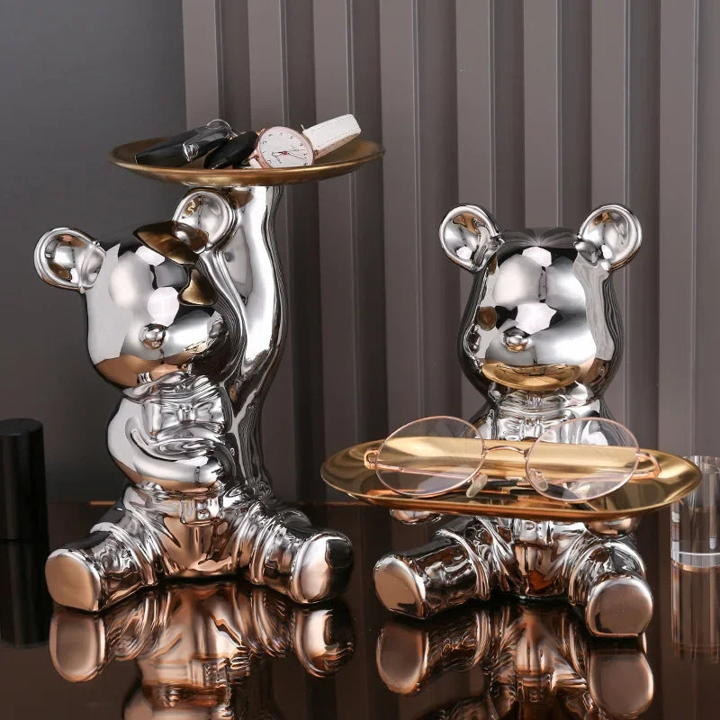Conjunto de figuritas de osito de lujo Decorbites™ para decoración de aparador de TV y aparador de vinos