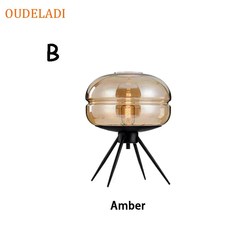 DecorBites™ Glass Table Lamp: Modern Art Shelf Desk Lamp for Bedroom Decor