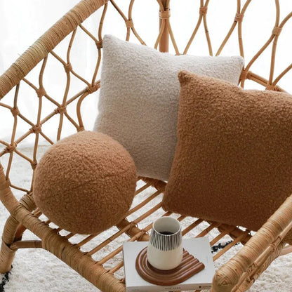 DecorBites™ Boucle Teddy Throw Pillow Case Set of 2