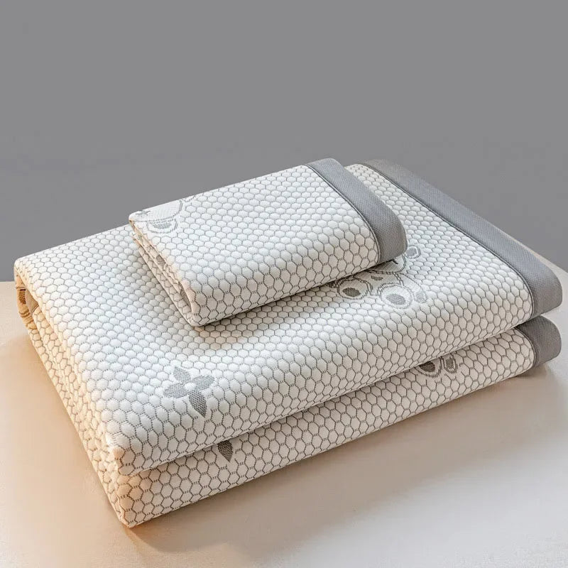 DecorBites™ Ice Bean Cooling Feel Mat Set - Jacquard Cushion, Washable, Breathable Mattress