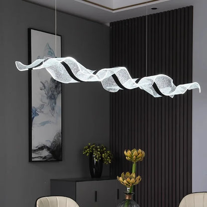 Modern Linear Alloy Pendant Light Chandelier