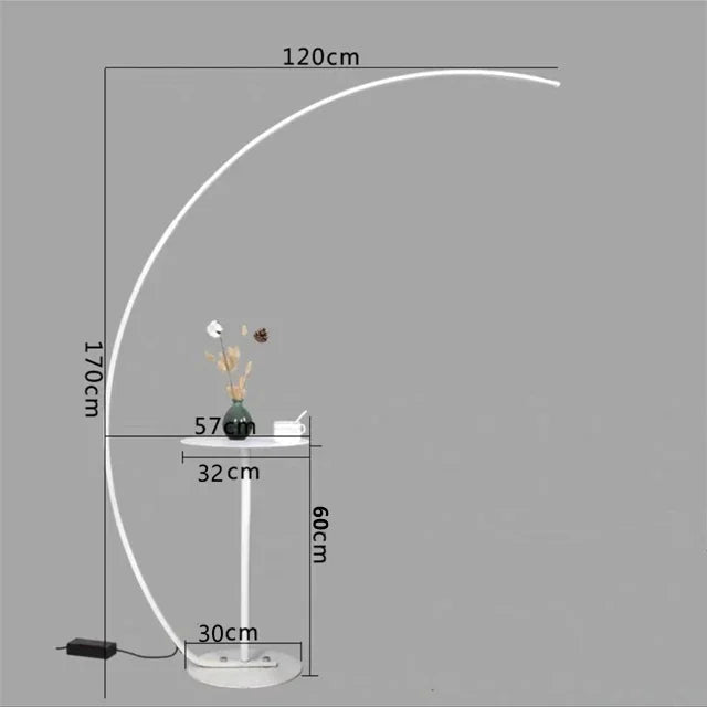 DecorBites™ Arc Shape LED Floor Lamp with Remote Control for Modern Living Room Decor