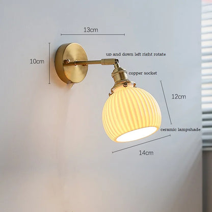 DecorBites™ Ceramic Wall Sconce with Adjustable Iron Arm for Living Room Décor