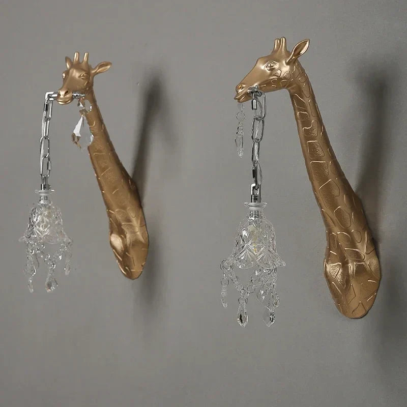 مصباح حائطي من الراتنج على شكل زرافة من DecorBites™، مناسب لديكور غرفة النوم وغرفة المعيشة