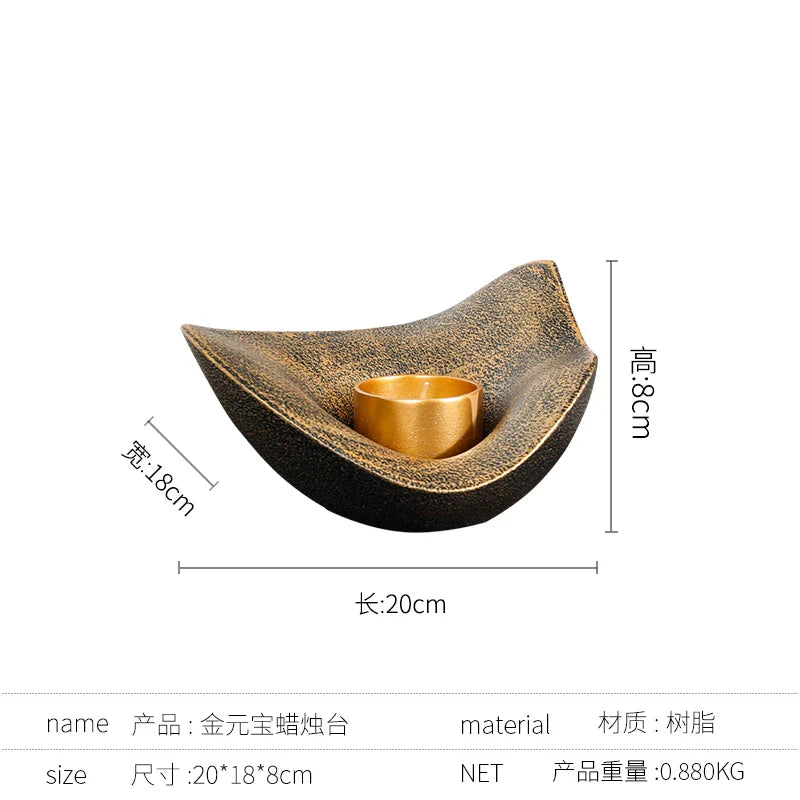 DecorBites™ Gold Geometric Candlestick Bowl - Elegant Home Decor & Centerpiece