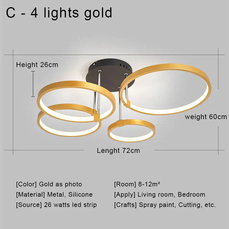 Decorbites™ LED-Deckenleuchter mit Fernbedienung für Wohnzimmer, Schlafzimmer, Küche, Lampe weiß