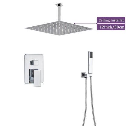 مجموعة صنبور دش مطري كبير من DecorBites™ مقاس 16 بوصة مع دش يدوي وصنبور نحاسي