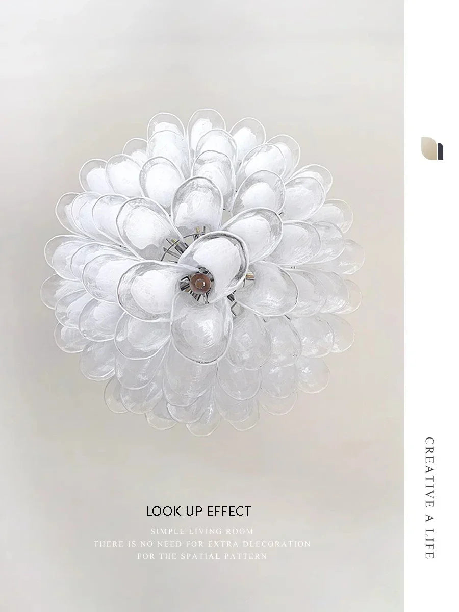 Lámparas colgantes DecorBites™ de cristal blanco francés: Lámparas LED colgantes de lujo para salas de estar y comedores