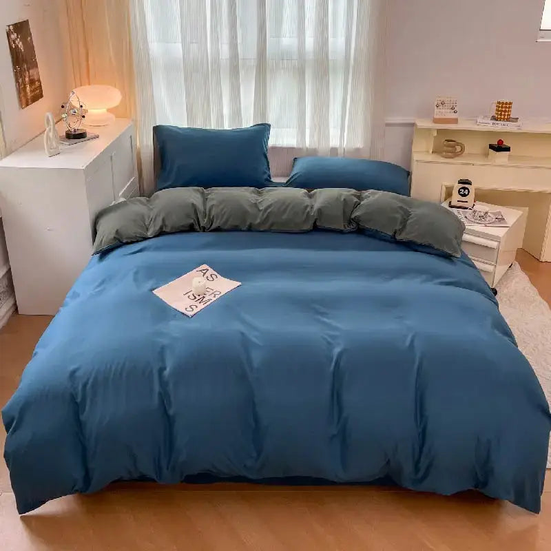 DecorBites™ Solid Color Brush Fabric Bedding Set - 4 Pieces