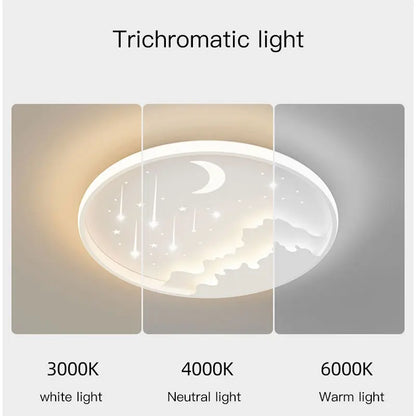 DecorBites™ Children's Room Starry Chandelier Ring Lamp in Blue White Gold