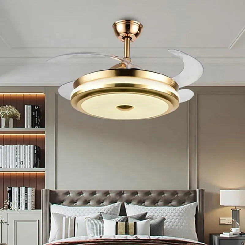 مروحة سقف LED ذكية من DecorBites™ مقاس 42 بوصة مزودة بشفرات قابلة للسحب وجهاز تحكم عن بعد