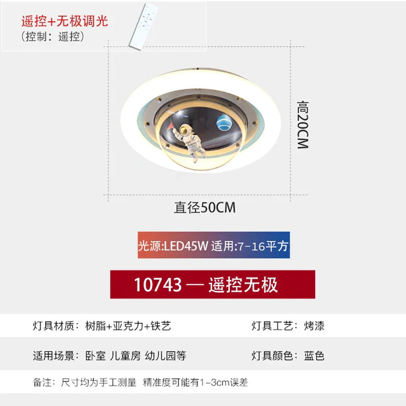 DecorBites™ Astronaut Spaceman Planet Kids Room Ceiling Lamp