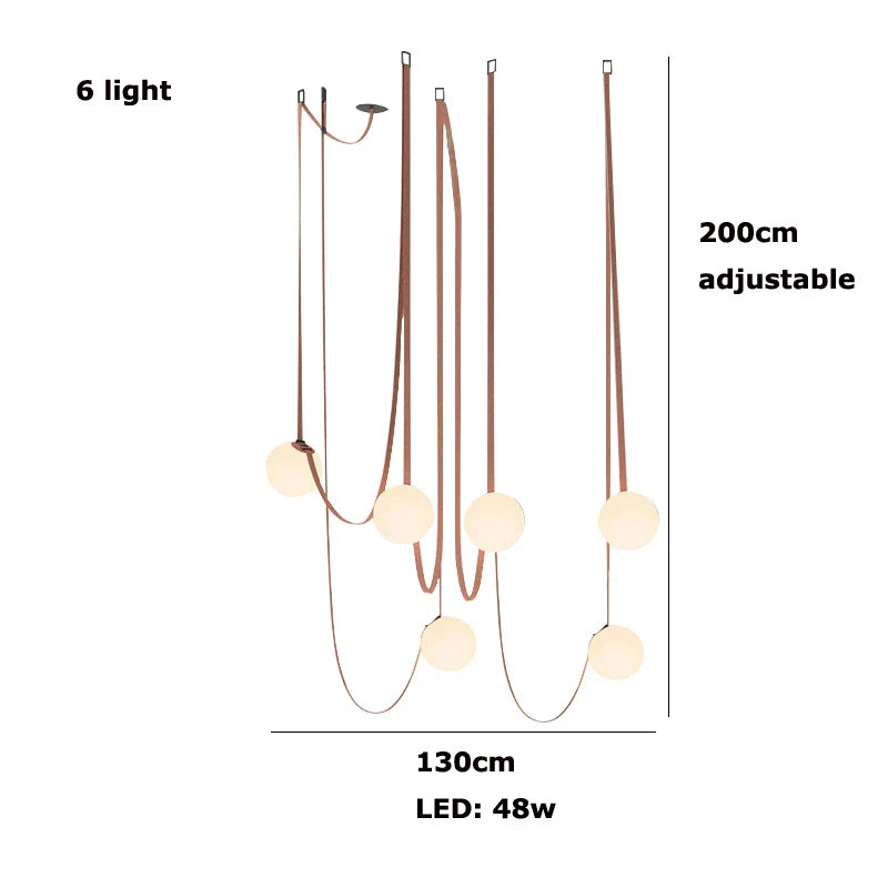 Lámpara colgante de bola de cristal DecorBites™ para salón-comedor tipo loft, iluminación LED