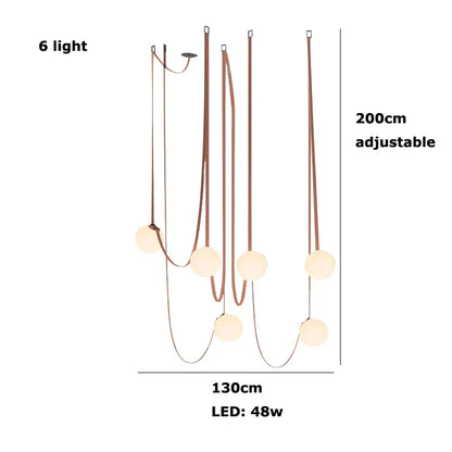 Lámpara colgante de bola de cristal DecorBites™ para salón-comedor tipo loft, iluminación LED