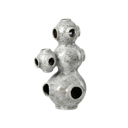 ديكوربايتس™ - تمثال خزفي على شكل أنبوب مجوف تجريدي على شكل كوكب - إكسسوار ديكور منزلي