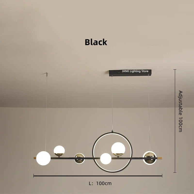 Lámpara colgante de tira larga LED DecorBites™: Diseño minimalista nórdico para sala de estar, restaurante o bar.