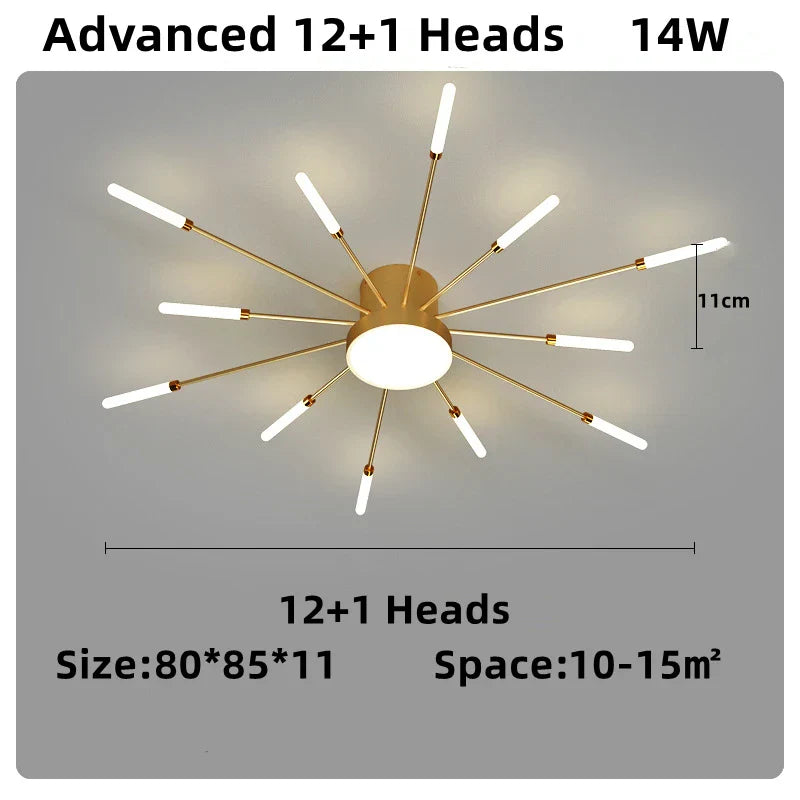 Lámpara de araña LED DecorBites™ con diseño de fuegos artificiales: Lámparas colgantes modernas de estilo nórdico para salón y dormitorio