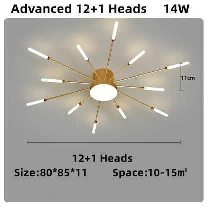 Lámpara de araña LED DecorBites™ con diseño de fuegos artificiales: Lámparas colgantes modernas de estilo nórdico para salón y dormitorio