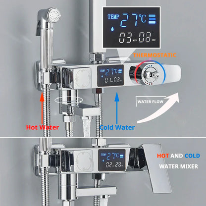 DecorBites™ Digital Display Shower Faucet Set with Rain Shower Head