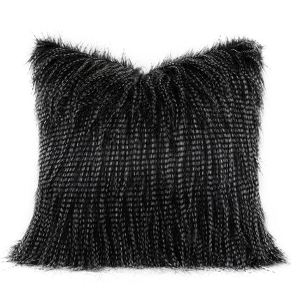 Funda de cojín DecorBites™ Luxe Black Fluffy: diseño moderno, sencillo y art déco.