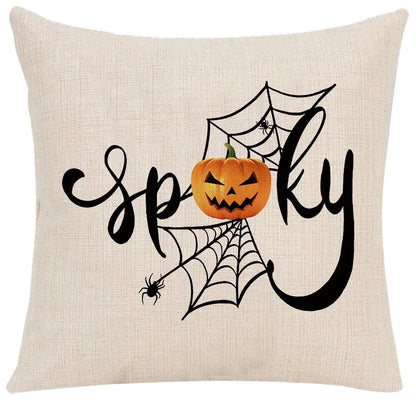 DecorBites™ Halloween Linen Cushion Cover for Living Room Decor and Sofa - Trick or Treat