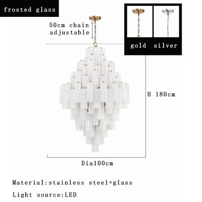 DecorBites™ Big White Glass Ceiling Pendant Lights for Home Decor Hanging Lamp