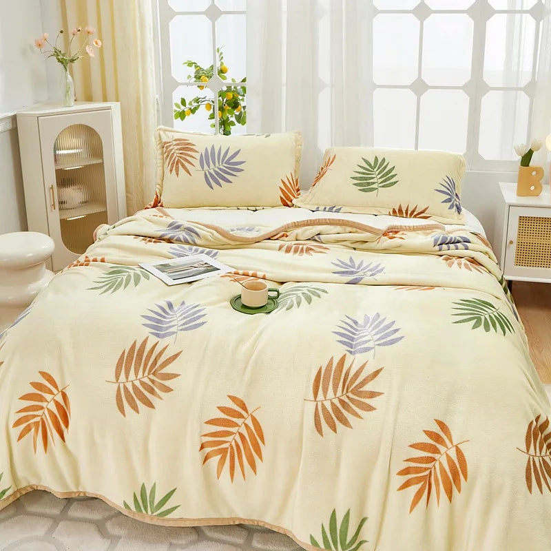 Manta de franela afelpada DecorBites™ - Funda de sofá y sábana para cama Queen doble, ideal para todas las estaciones