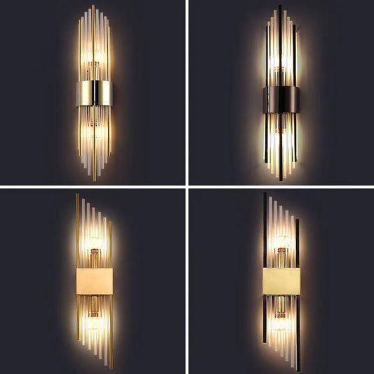 DecorBites™ Crystal Wall Lamp: Elegant LED Indoor Lighting for Living Room, Bedroom, Hotel, and TV Background