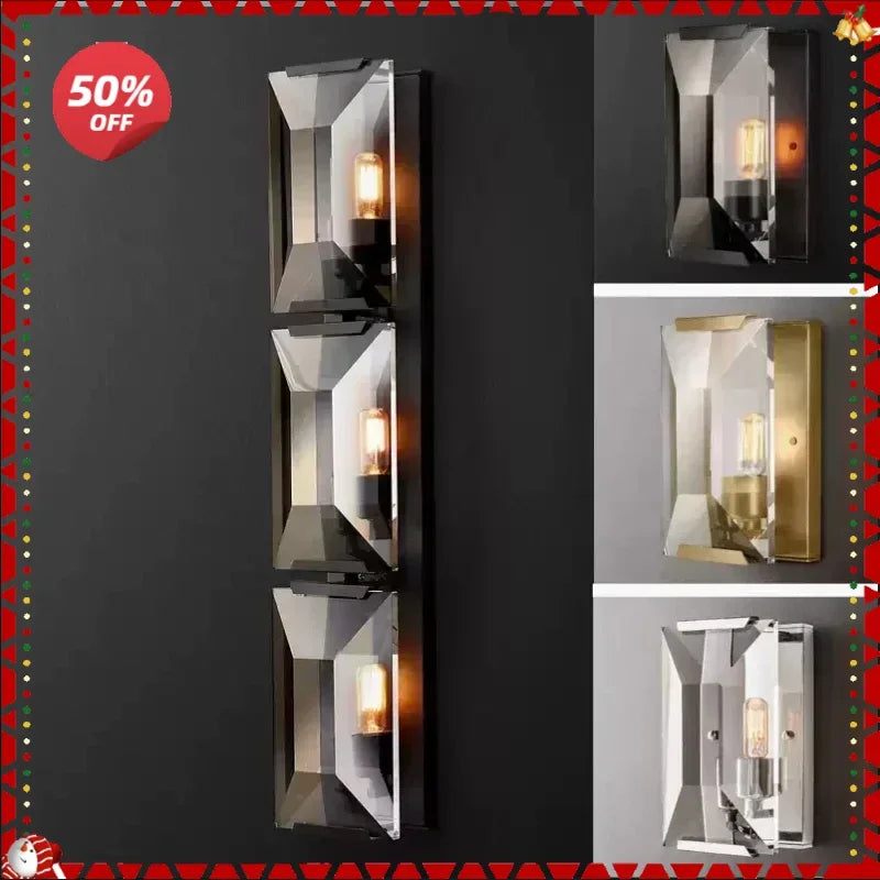 DecorBites™ Crystal LED Wall Sconces - Retro Style Bedroom Living Room Wall Lamp
